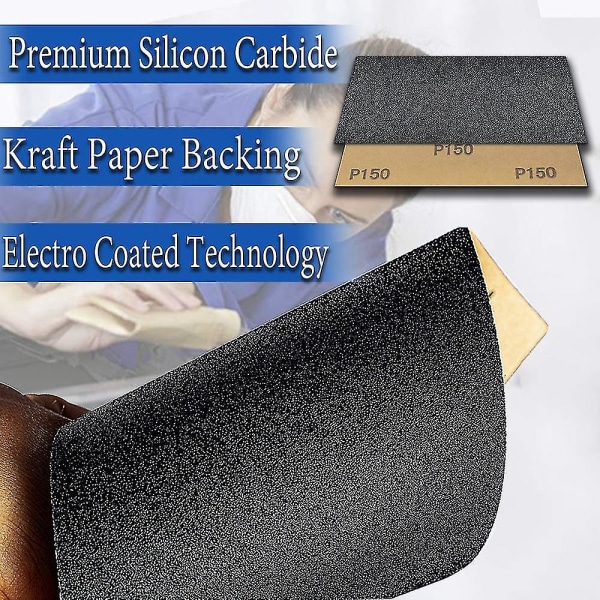 10 stk Sandpapir Emery Paper 500 Grit Våttørt Vanntett Slipepapir For Tre Bil Metall Plast Glass