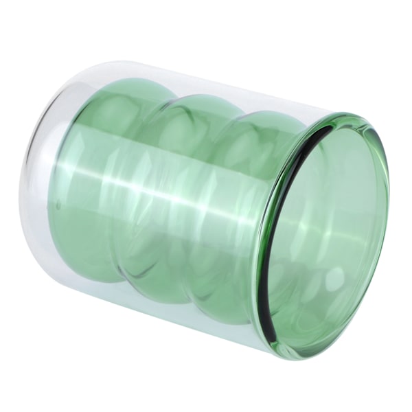 200 ml kaksinkertainen lasimuki lämmönkestävä 3D-spiraalikulho toimistoon, kotiin ja kouluun (vihreä)