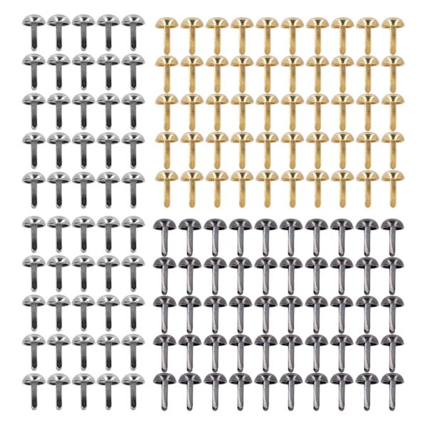 150 st Rundhuvud Spikar 12mm Hållbara Metallelektropläterade Färger Används Ofta Domhuvud Spikar för Väskor Kläder DIY