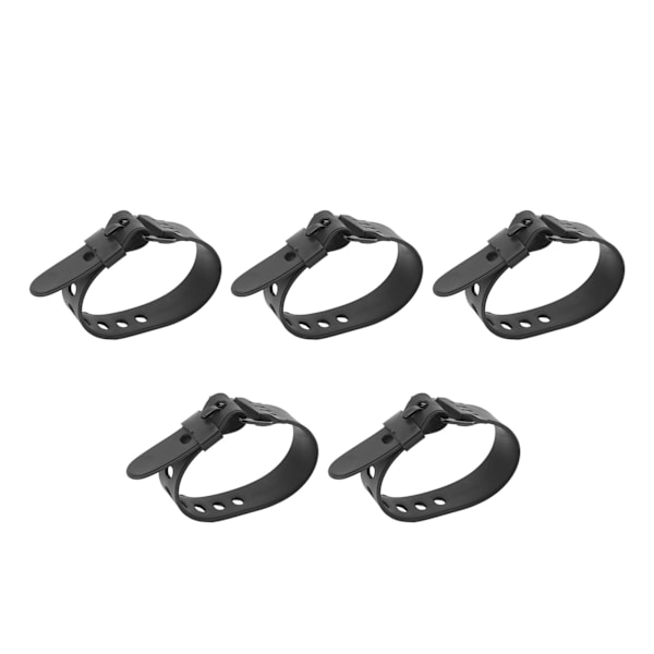 5 stk sorte multifunktionelle kabelbindere Bærbar spænde kabelbinder Gummi kabelbinder