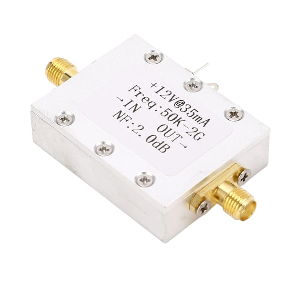 Bredbåndsforstærker 50K‑2GHZ LNA-forstærker Lav støj 31dB Høj forstærkning DC 9‑15V tilbehør