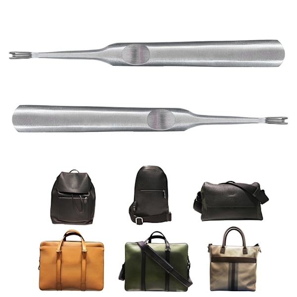 2 stk DIY V-type rustfritt stål Groover Edge Beveller Leathercraft trimverktøy (liten 95 mm)