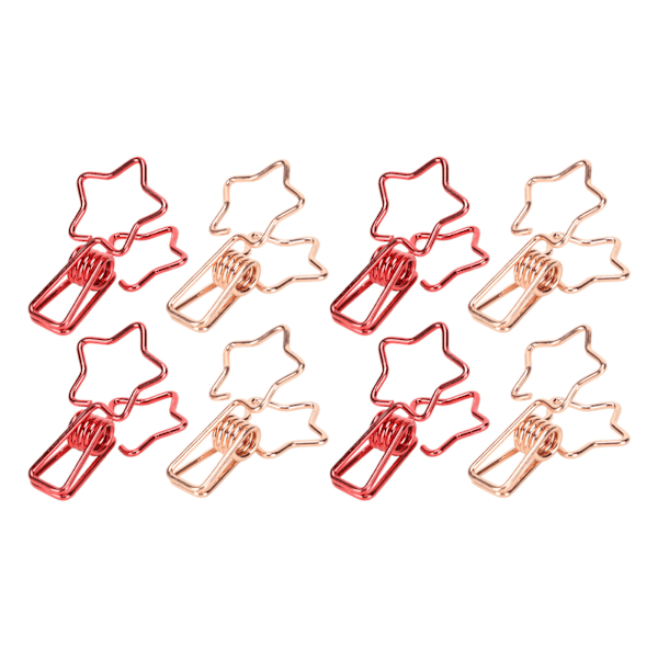 100 stk. Binder Clips Hul Sød Stjerneform Robust Metal Små Binder Clips til Kontordokumenter Regnskab