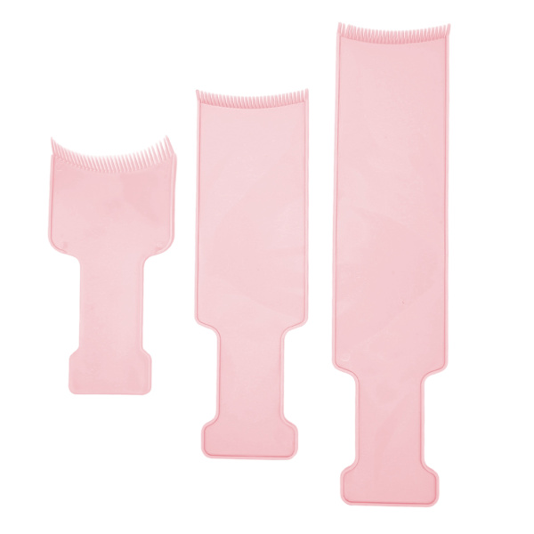 3 st Highlighting Board Frisör Frisörsalong Hårfärgning Sektionering Paddle Set Frisörverktyg för färgning rosa