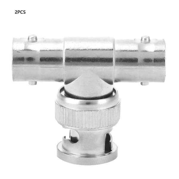 2 stk. 1-2 T-form BNC-adapter han til dobbelt hun T BNC-stikadapter splitter