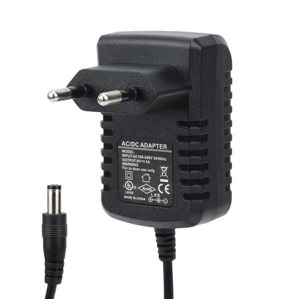 Effektpedal Strömförsörjningsadapter 9V 1A för elgitarr Orgel Keyboard Förstärkare 100‑240VEU Plugg