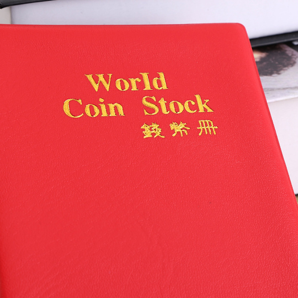 Nya 120 fickor 10 sidor World Coin Storage Folder Album Pengar Insamlingshållare Bok Röd