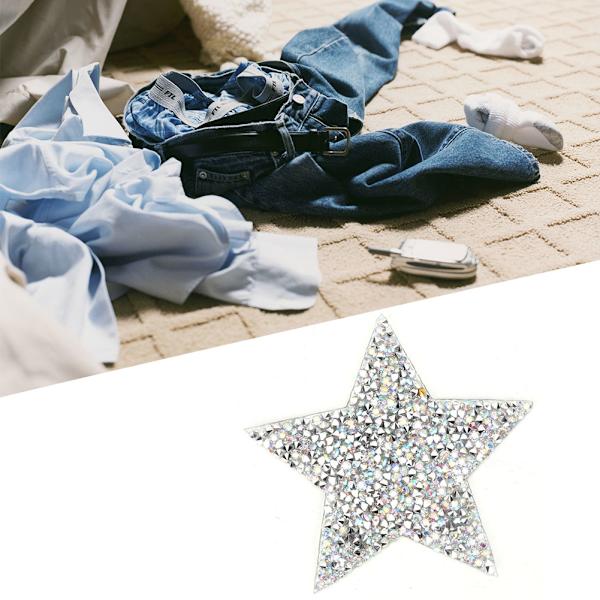 10 st Rhinestone Star Applikation Stryk på kläder Patch för Klänning Skor Väska Hatt (AB Färg)