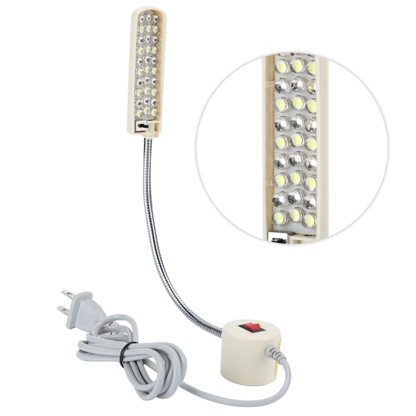 Symaskinslampa 30 pärlor LED 2-färgad ljus industriell ögonskydd Spänning 110-250VUS-kontakt