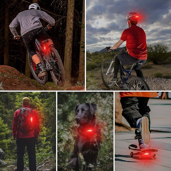 Led bakljus för cykel bak 2-pack, ultraljusande USB uppladdningsbara cykelbaklyktor, vattentät cykelbakljus för cykelhjälm Säkerhetsvarningsblixt