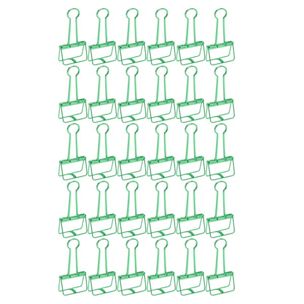 51 mm 30 stk. Binder Clips Stærk Spændekraft Metal Hul Hale Clips Mini Binder Clips Papirklemmer til Kontordokument Grøn