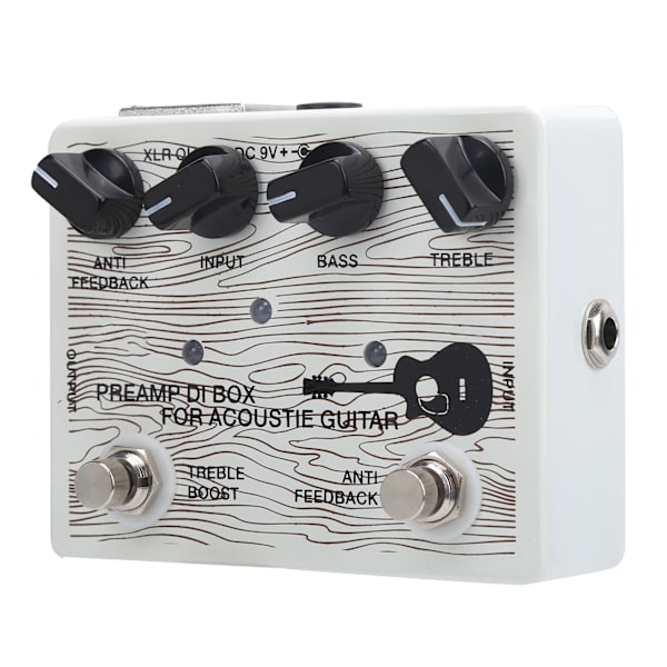 Pedal elektrisk förförstärkare för gitarrer Bärbar med LED-indikator Aluminiumlegering Instrumentutrustning DC9V