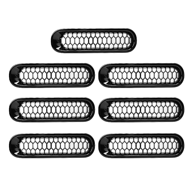 Musta etupuskurin säleikkö lukonreiällä Sopii Jeep Wrangler JK 2007-2017
