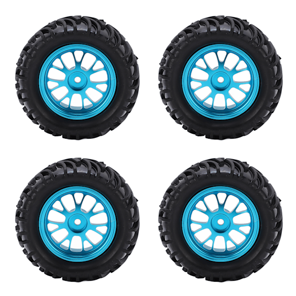 4 stk RC bilgummidæk med blå nav V-form til WLtoys 144001 1/14 fjernstyret bil