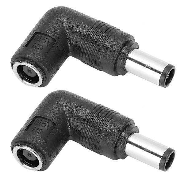2 st hona till hane-adapter svart för HP/Dell rakt till armbåge 7,4 x 5,0 mm till 7,4 x 5,0 mm