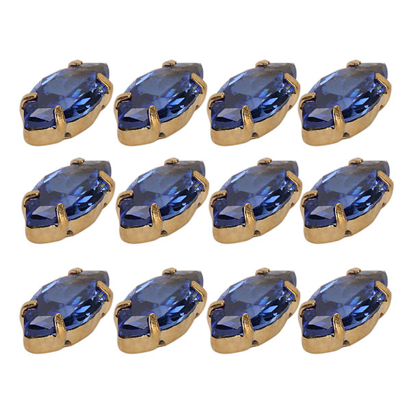 20st Sömnad Zirkon Strass Golden Claw DIY Klänning Kläder Tillbehör 5x10mm Kungsblå