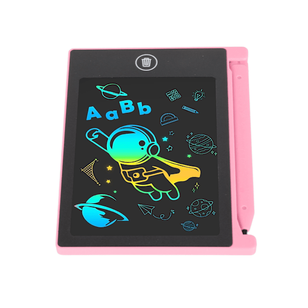 Mini LCD-tegnetbrett vanntett 4,4 tommer slettebar gjenbrukbar elektronisk tegnetbrett Doodle Board for 3-6 år gammel rosa