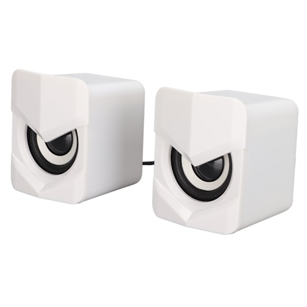 Desktop-högtalare USB-driven tung subwoofer Desktop-mini-LED-högtalare för PalyStation4 hemdator LaptopWhite