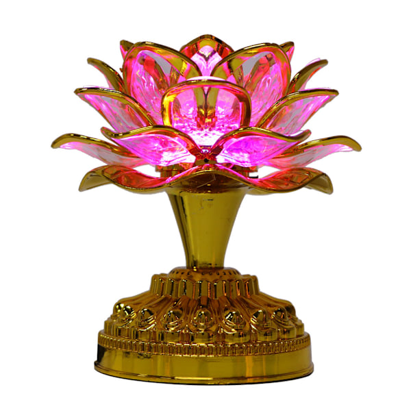 LED Lotus Lampe Hjem Buddha Lampe Guld med 36 sange med US-stik 110-240 V Uden batterileverance