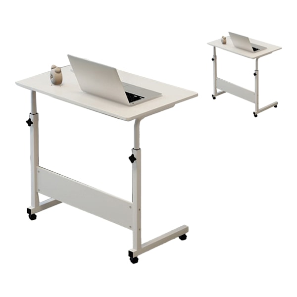 Løftebord til seng 60 X 40 cm C-Form Metalramme Mobilt Laptop Skrivebord til Hemsofa Valnød Farve