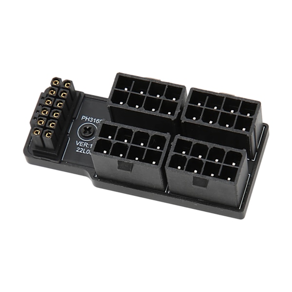 ATX 4 8P Vinklet Adapter 32P Til 16P 600W 12V HPWR Plug and Play Grafikkort Strømadapterkort til Skrivebordet Sort