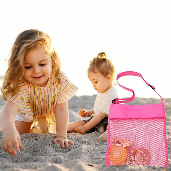 Värikkäät verkko-ranta-kassit lapsille Kannettavat Sand Away Beach Treasures -simpukkakassit Leikkikalujen säilytyskassi Verkko-ranta-kassit