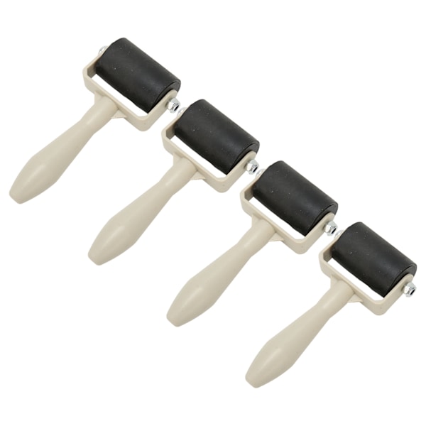 4st Gummi Brayer Roller Flexibel Uniform Printing Craft Hand Roller med halkskyddshandtag för målningsstämpling