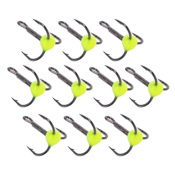 10 st/set Vinterisfiske Treankarkrokar Korrosionsbeständighet Lockfärg Borrkrok Gul
