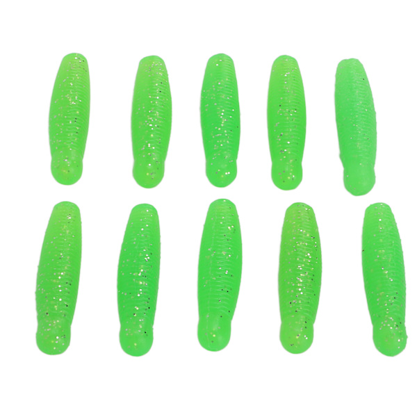 10 st Fiskesoftbete Artificiell Bi-Pupa Potatisbete Långkast Salttillsats 6cm 8g Grön