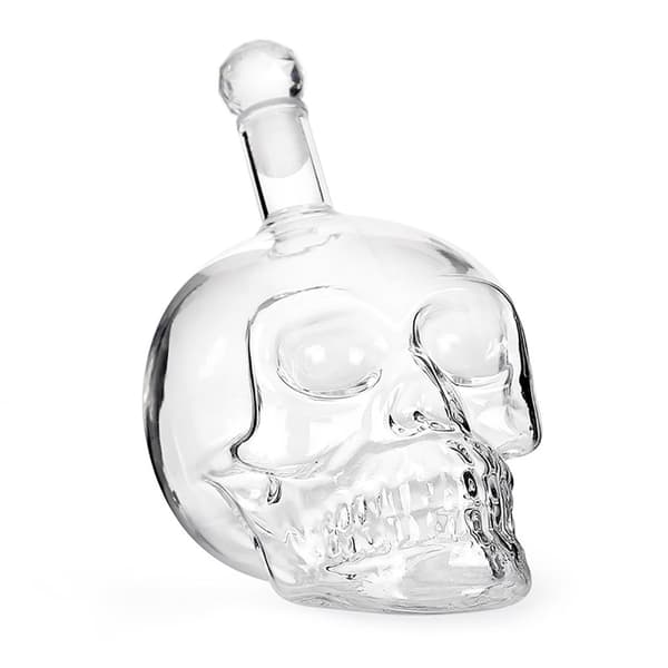 Skeletthoved Karaffel 1000ml Glaskaraffel Whisky Karaffel med prop