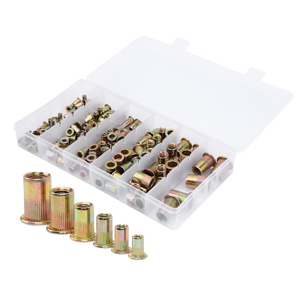 150 st Zinklegering Nitmutter Insatsmutter Set M3 M4 M5 M6 M8 M10 Hårdvarutillbehör