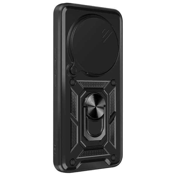 Fodral kompatibelt med Honor Magic 7 Lite med stödfäste och kameraskydd Black
