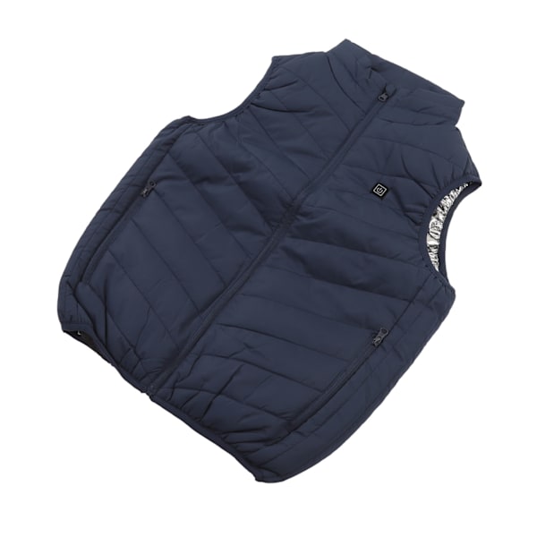 Lämmitetty liivi, 9 aluetta, 3 lämpötilatasoa, nopea lämmitys, USB, sininen sähkölämmitteinen liivi ulkoiluun, talvimatkailuun, XL 60‑67,5 kg