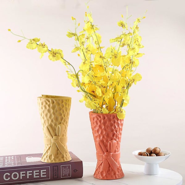 Creative Frosted Keramikk Vase Ornament oransje