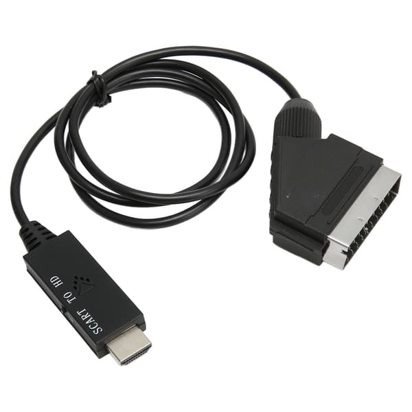 【NX】SCART til HD Multimedia Interface Converter HD 1080P SCART til HD Multimedia Interface Adapterkabel Kompatibel med lyd Video DC 5V