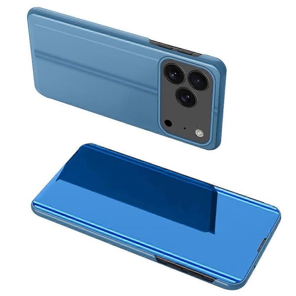 Kompatibel med iPhone 17 Pro-cover med View Window Stand-etui i læder med foldbart låg - sort Sky Blue Multicolor