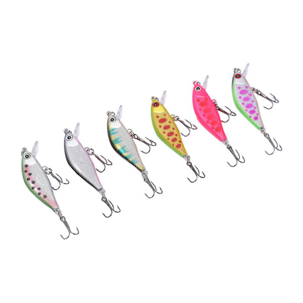 6 stk. 4,3g 5cm Minnow Fiskeagn Multilayer Maling Behandling Kunstig Fiske Agnsmad