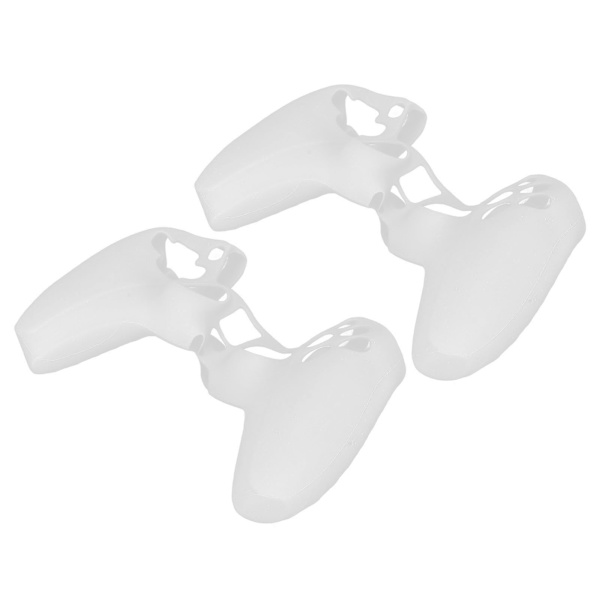 2 stk Silikonbeskyttelsesetui Ergonomisk Myk Forhindrer Glidning Støvtett Håndtaksetui for PS5-kontroller Hvit