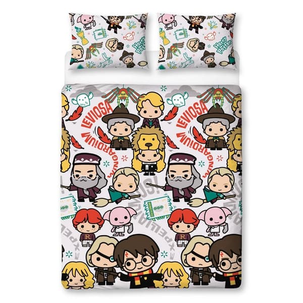 Harry Potter Scene Dynetrekksett Dobbelt Hvit Hvit[NX] White Double