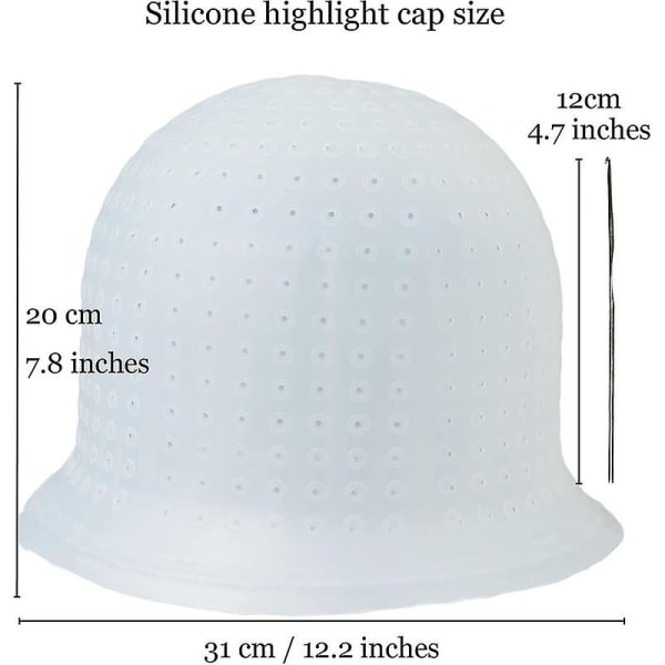 2-paks silikon highlighting cap, highlighting cap og krok, hårfargehette