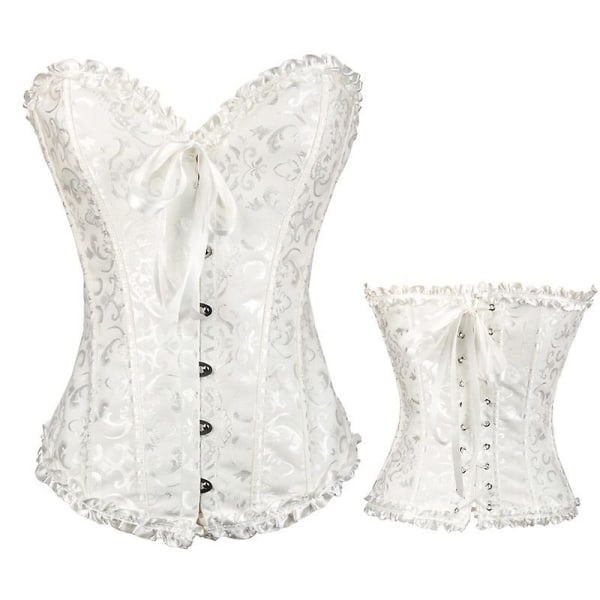 Court Corset Sculpting Top Sexet Brudekjole Støtte Bryst Gathering Corset Tights White XL