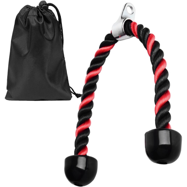 Dra ner träningsrep Triceps push-rep 27IN Anti-Slip buntband för gym, modell: Red Double Grip