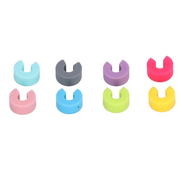 16PCS Mini Circle Silikon Vinglas Marker Cup Identifieringsring igenkänningsetikett