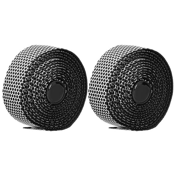Landeveissykkel Styretape Sykkel Anti-Skli Håndtak Grip Wraps Bånd med Styrepropper (Svart Hvit)