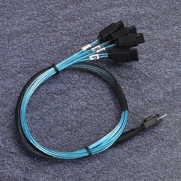 12 Gbps Forbindelseskabel MINI SAS 38p SFF-8654 til 4 x Sata Server Dataoverførselskabel