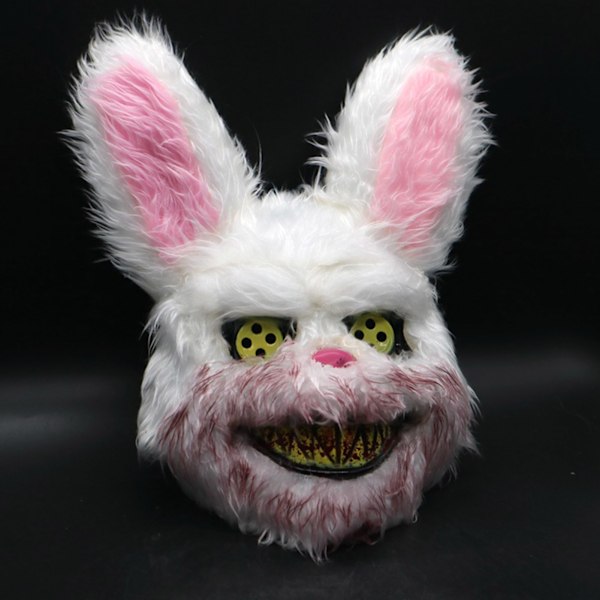 Pelottava Kaninmaski Pehmo ja Muovi Cosplay Kanin Pääasu Halloween Karnevaali Vaaleanpunainen ja Valkoinen