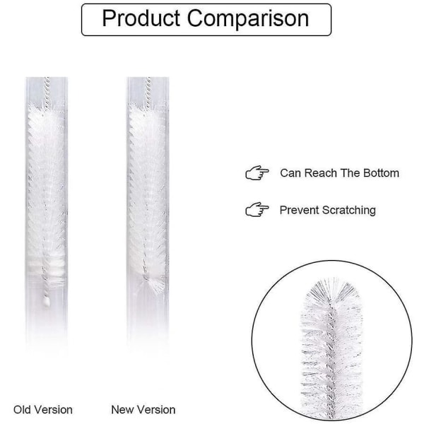 Puhdistusharjat, 12 kpl 21 cm pitkät harjat, pullonpuhdistusharjat Maitoletkuharja