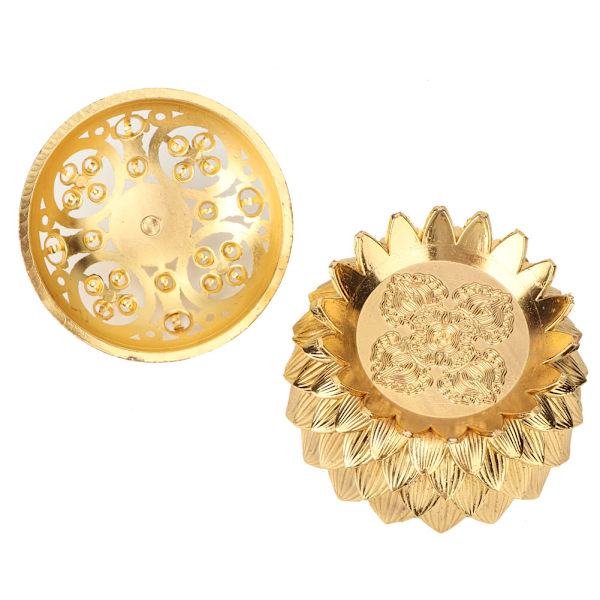Alloy Craving Røgelse Brændende Blomst Base Buddhistiske Tilbehør Hjemindretning (Guld)