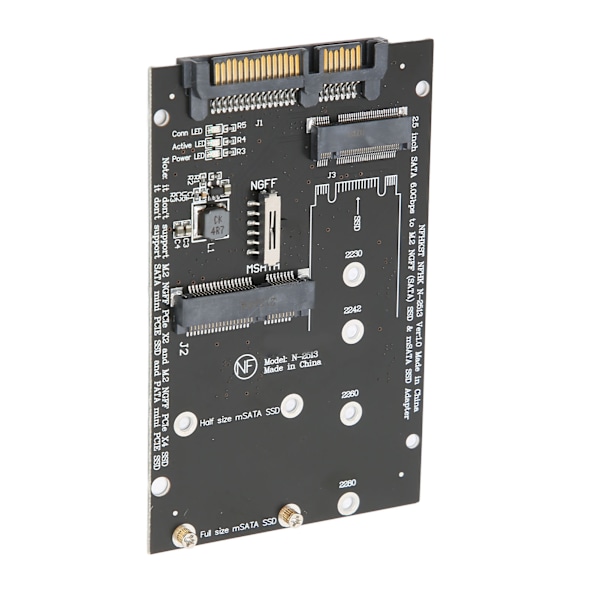 M.2 till SATA-omvandlaradapter Snabb överföringshastighet Praktisk PCB MSATA-hårddiskadapterkort för dator
