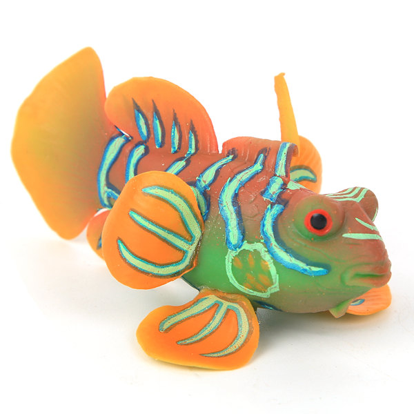 Akvarium Fisketank Sikker Silikon Lysende Simuleret Frogfish Landskabs Dekoration Grøn Orange
